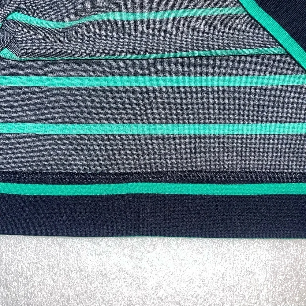 NWT Banana Republic Navy Blue & Green Knit Horizontal Striped Skirt, Size 14